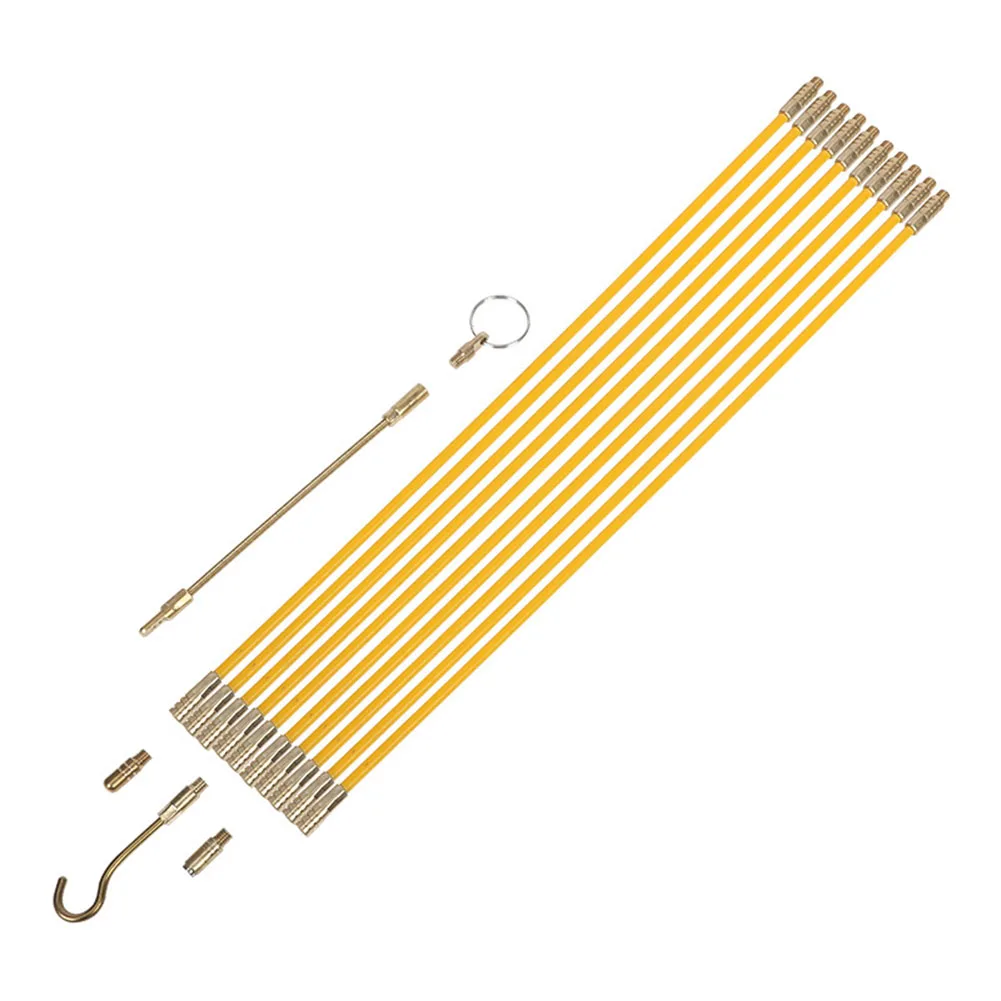 

Fiberglass Cable Installation Tools 10 Rod Threaded Set Seamless Splicing for Desired Length Convenient Storage Case Included
