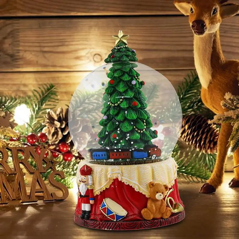 Snow Water Globe Christmas Tree Tabletop Figurine Unique Snow Water Globe For Festival Decoration