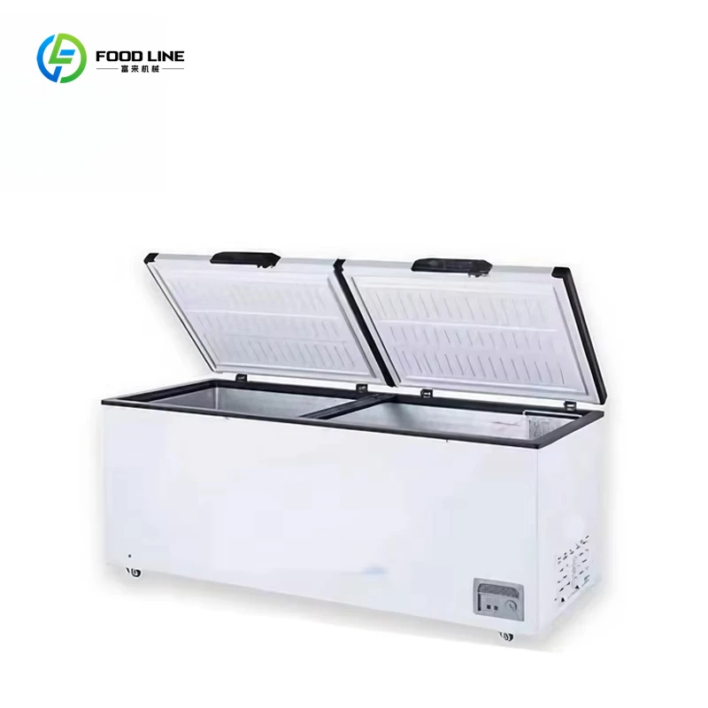 500L1000L Commercial Horizontal Deep Freezer Refrigerator Top Open Foam Door Chest Freezer Cold Room Freezer for Sale Customized