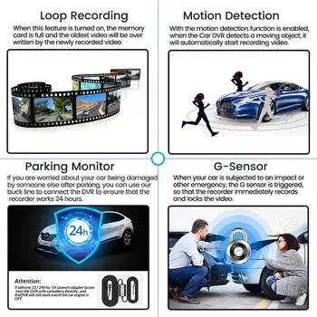 4,3palcová 1080P noční vidění kamera s dvojitým objektivem DVR zpětné zrcátko palubní kamera auto DVR kamera do auta videorekordér auto bluck box 10 nejlepší prodej Dvoukanálový rekordér do zpětného zrcátka - №8