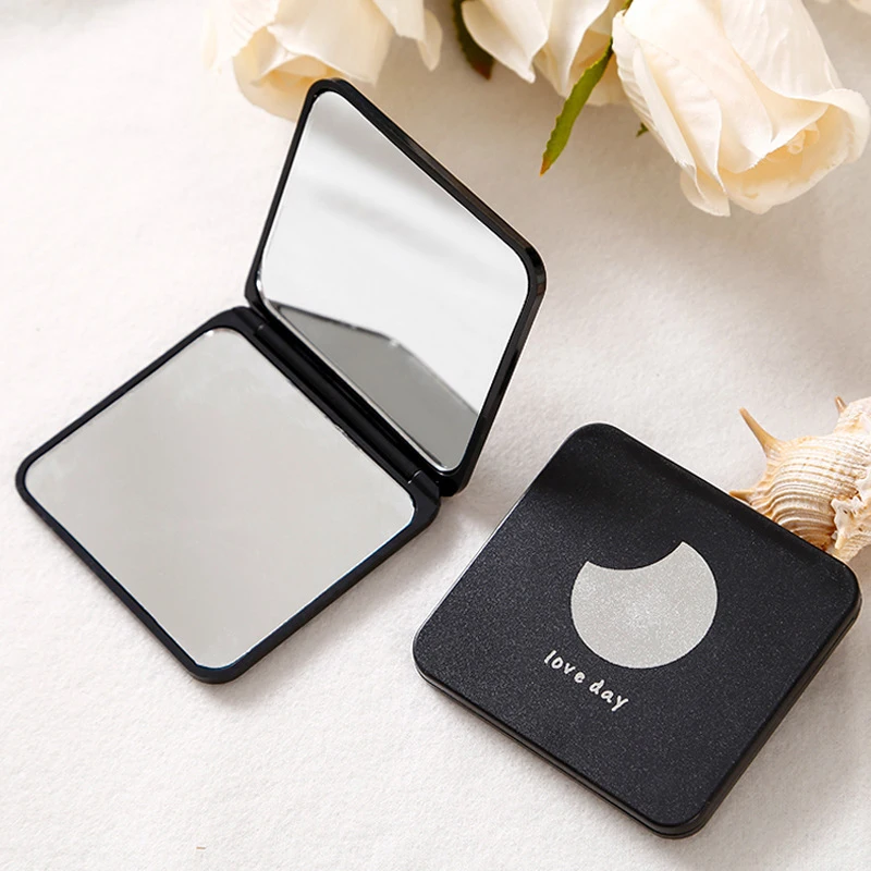 Foldable Makeup Mirror Mini Square Makeup Vanity Mirror Portable Hand Mirrors Double-sided Compact Mirror Pocket Cosmetic Mirror