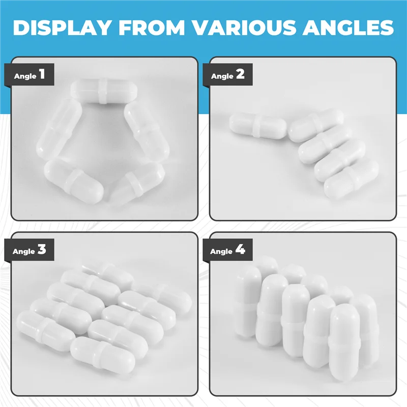 ABKR-10 Pcs 20Mm/0.8 인치 자기 교반기 믹서 교반 막대 실험실 바 교반 플레이트 바