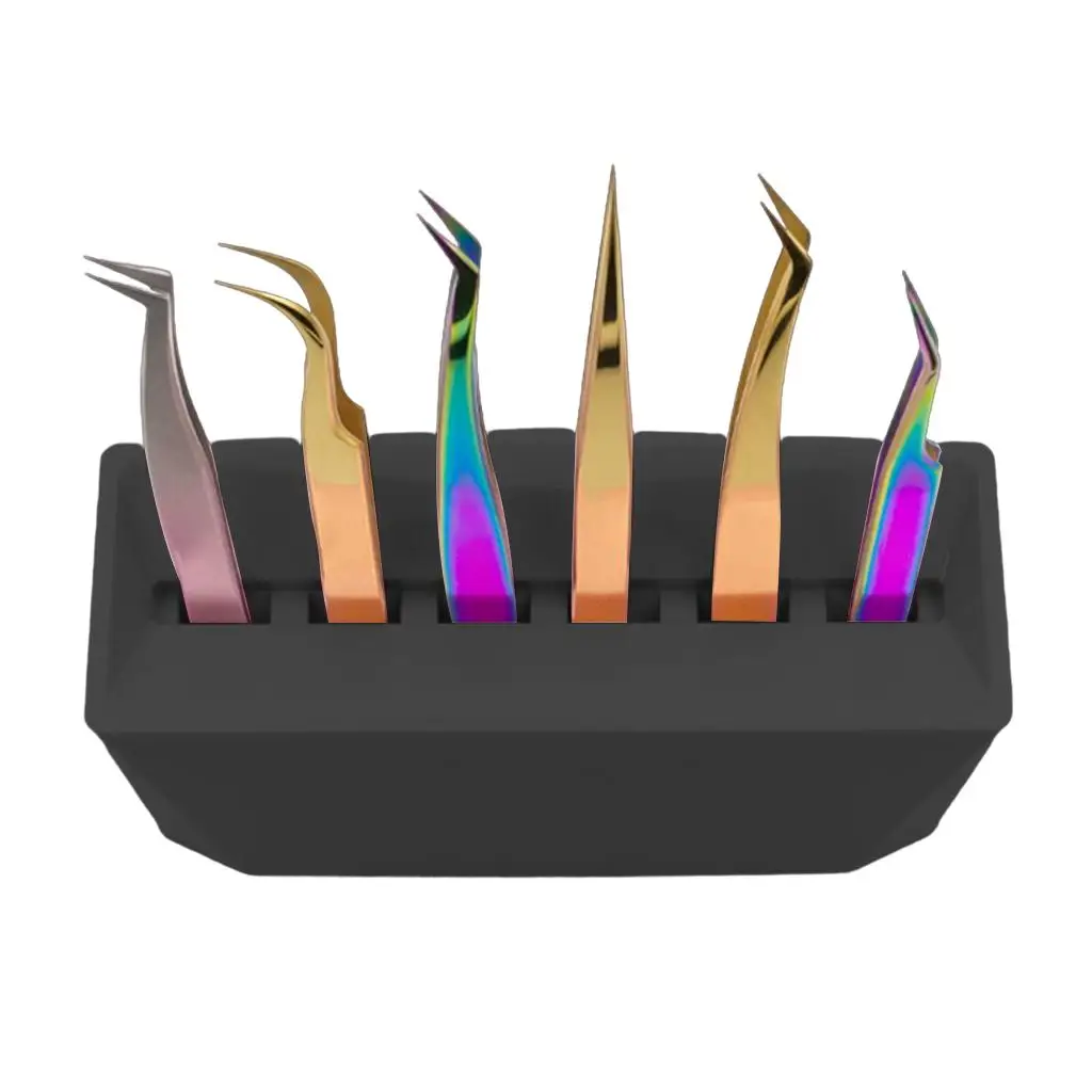 Multi Slot Eyelash Tweezer Display Stand Acrylic Organizer Rack for Eyelash Extension Studio
