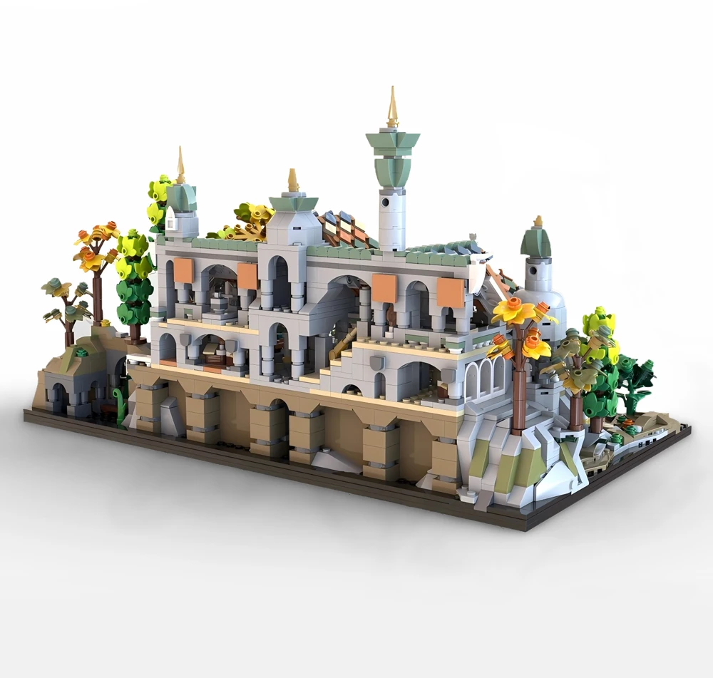3250 STKS MOC Klassieke Filmscène Mini Middeleeuwse Tuin Kasteel Modulair Gebouw DIY Bouwstenen Montage Speelgoed Kinderen Geschenkset