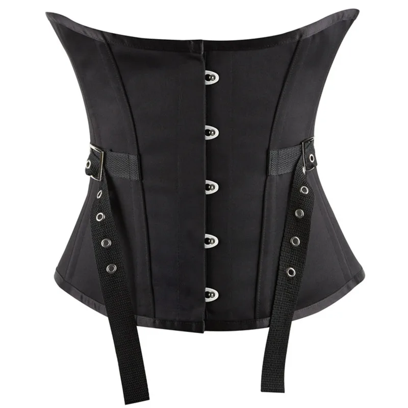 

Women's Satin Underbust Corset Bustier Waist Training Cincher Lace Up Boned Corselet Bodyshaper Shapewear Lingerie Shaping Top