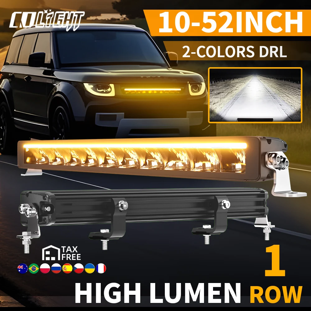 CO LIGHT barre lumineuse LED 22 pouces 50,000LM Spot faisceau combiné DRL 3500K double rangées conduite hors route antibrouillard lumière de travail pour camion voiture