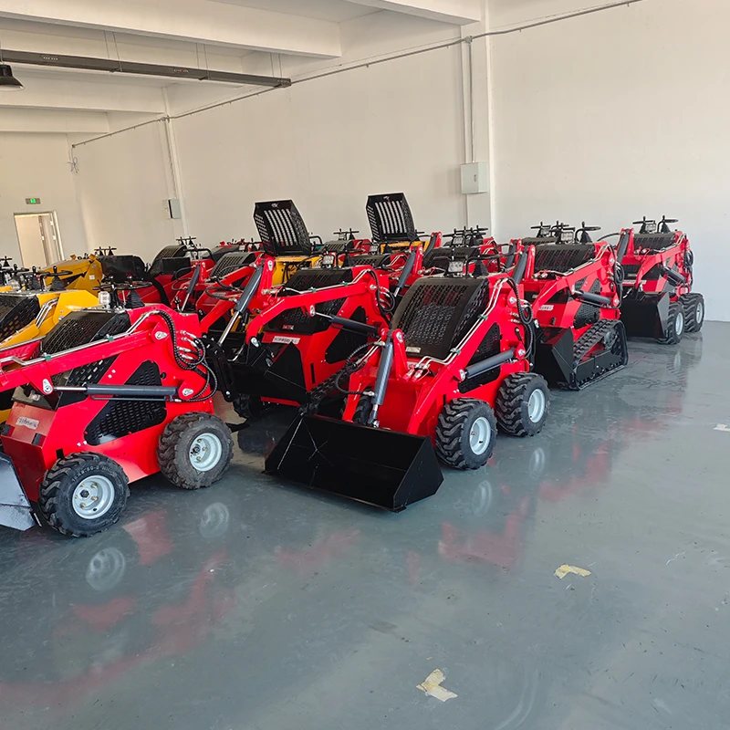 강력한 엔진을 탑재한 미니 스키드 스티어 로더, 좁은 공간 및 중장비 작업에 이상적, 유압식 휠 로더