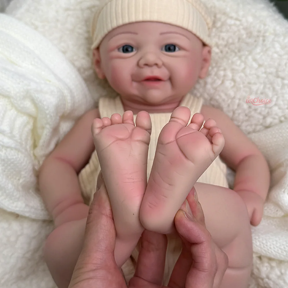 Exquisita muñeca renacida de silicona de 17 pulgadas, realista, hecha a mano, para niñas, modelo DIY, juguete y regalos navideños.