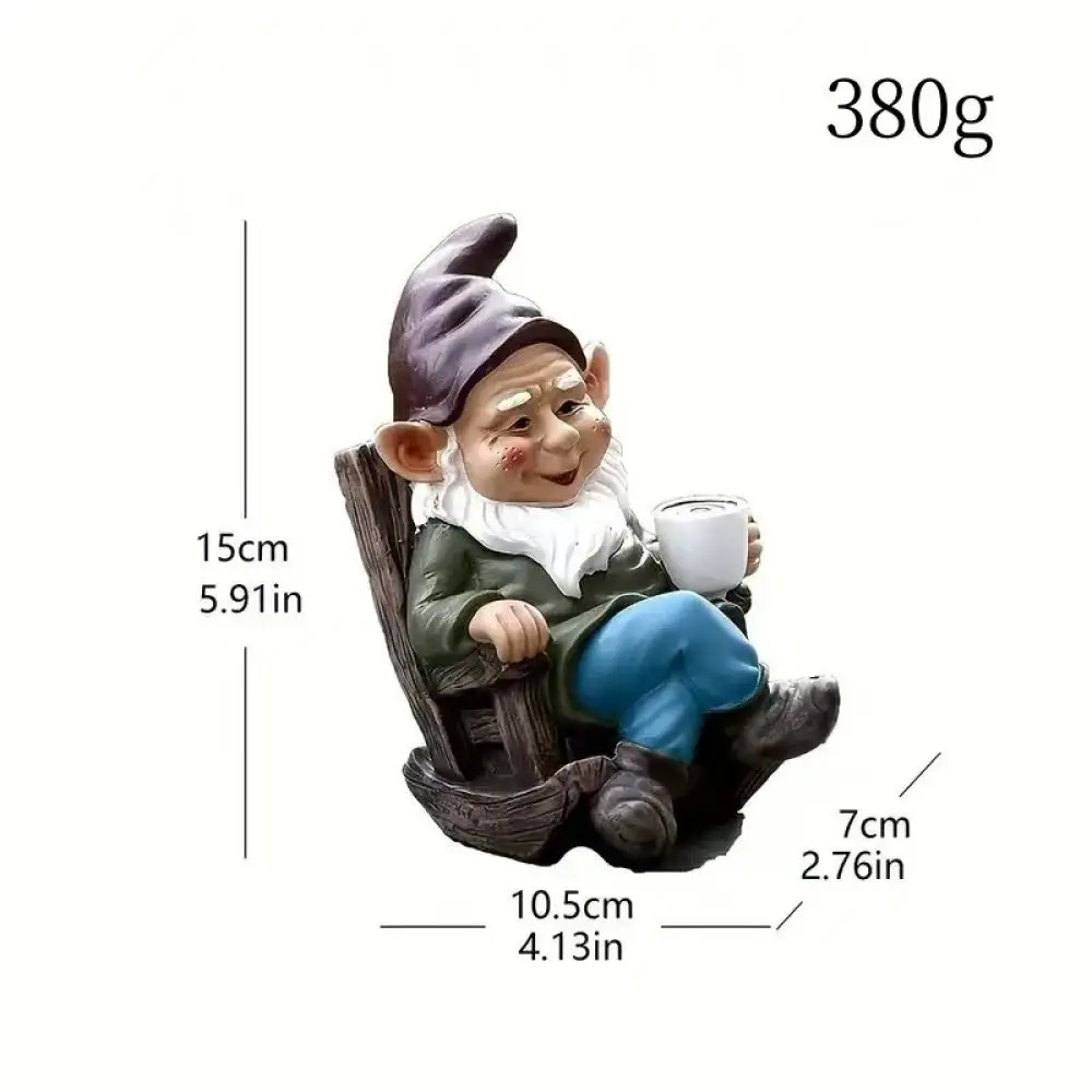 Durable Resin Garden Gnome Figurine Rocking Chair Design Ornament Creative Home Desktop Statue Decoration For All Occasi