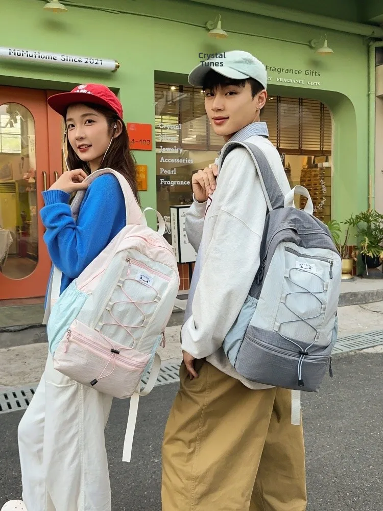 

American Retro Women's Backpack Large Capacity Outdoor Hiking Climbing Bag 2025 New Style School Class Bookbag Soft Handle