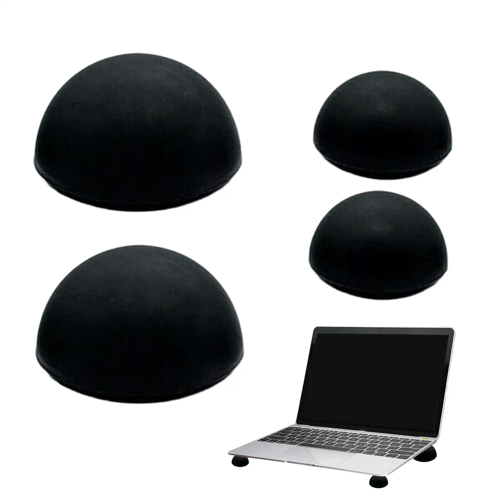 4 pçs/set mini almofada de silicone notebook tablet pc pés de resfriamento portátil cooler bola aumentando pé almofada titular suporte 0.6-1cm