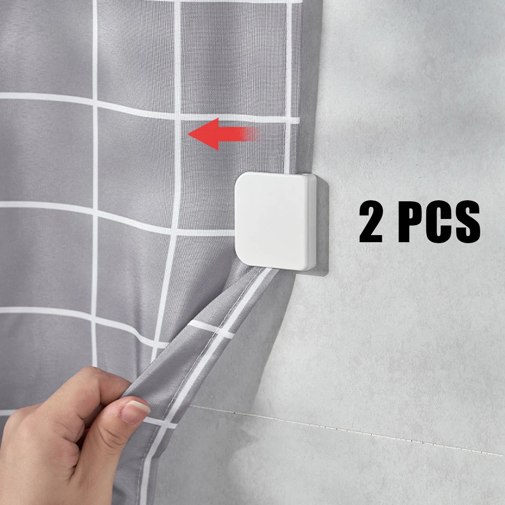 2Pcs Shower Curtain Anti Splash Clips Fixed Clamps Bath Guard Home Bathroom Home Garden Bath Shower