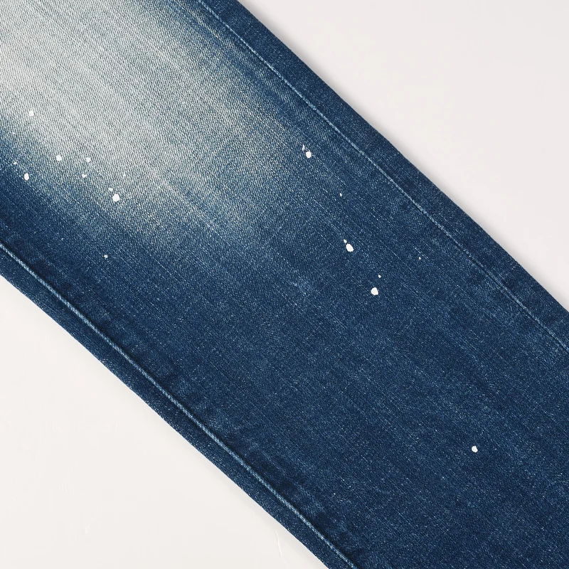 Men's Light Blue Gradient Washed Ripped Skinny Jeans, Paint Splatter Distressed Stretch Slim Fit Denim Pants Streetwear Trousers
