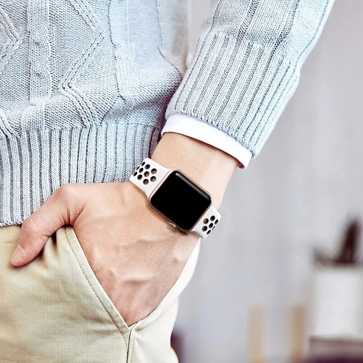 สายรัดข้อมือแบบสปอร์ตสำหรับ Apple Watch ขนาด 46 มม. 44 มม. 40 มม. 42-38-41 มม. 45 มม. สายรัดระบายอากาศได้ดี สำหรับ iWatch Series 10 9 8 7 6 SE 5 3 Ultra 2 49 มม.