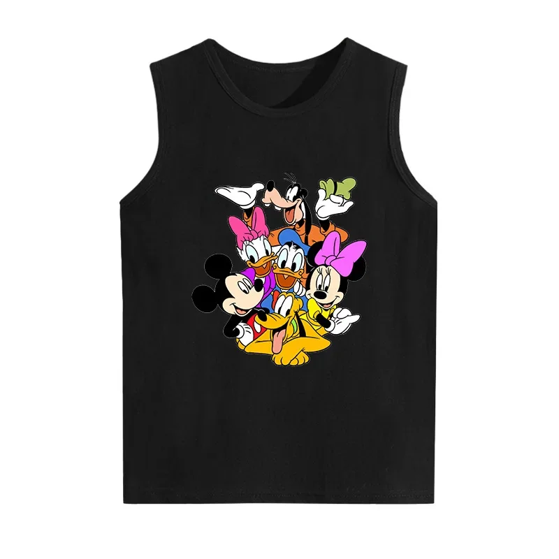 Cartoon Mickey Minnie Cotton O-Neck Sleeveless Bodysuits Baby Boys Girls Clothes Summer Causal Tshirt Children Tops Tees Costume