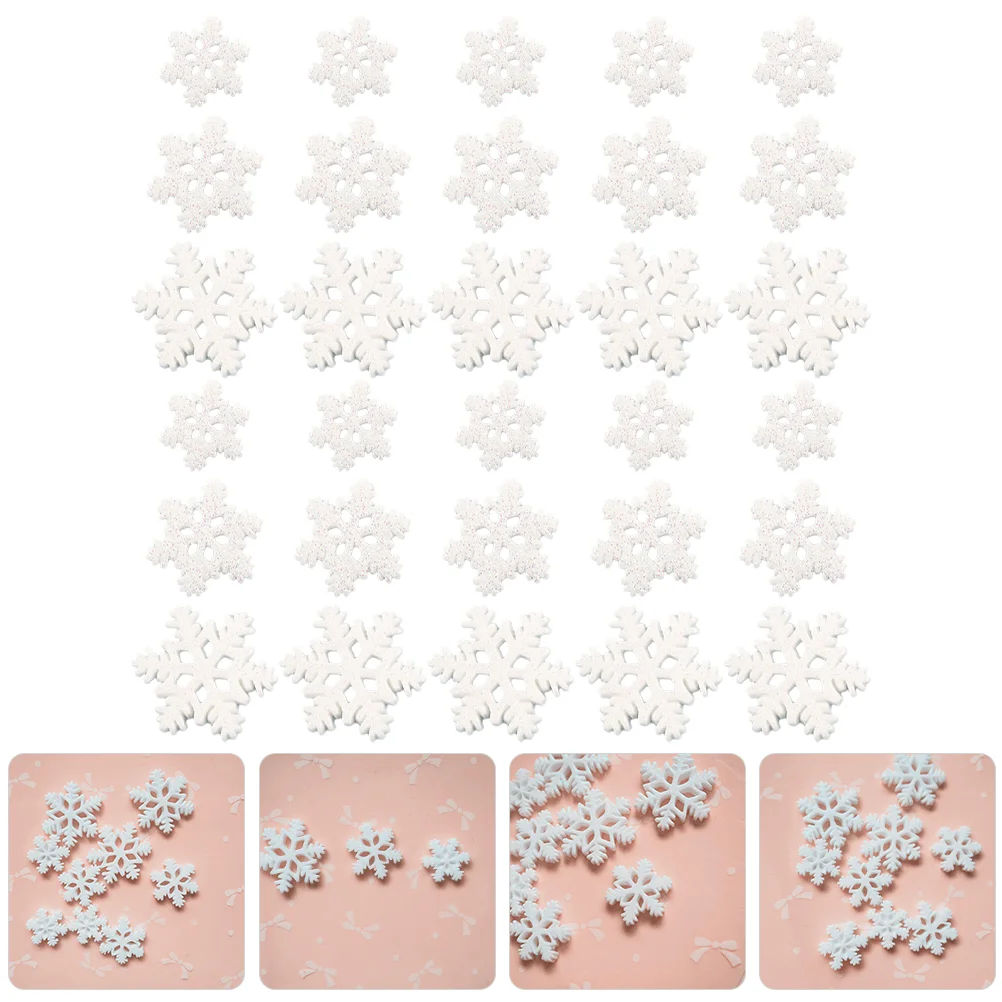 50 Pcs DIY Craft Home Decoration Mini Resin Snowflakes (blue) (large 25cm*10+medium 2cm*15+small 15cm*25) 50pcs Xmas