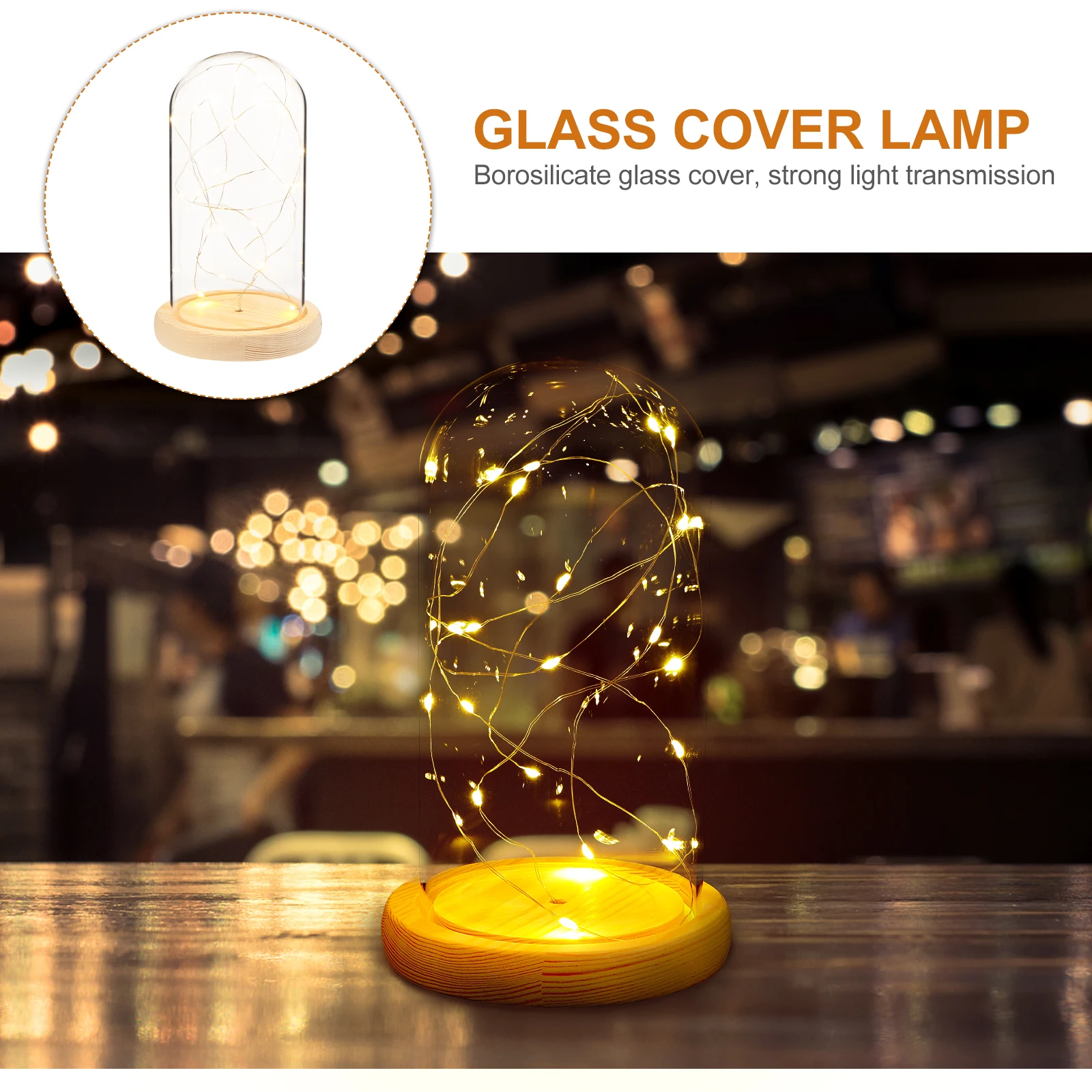 

10x20 LED Stars Lamp Glass Dome 20 Lights Home Decoration Table Lamps Night Bedside Lighting Gifts Small Night Light
