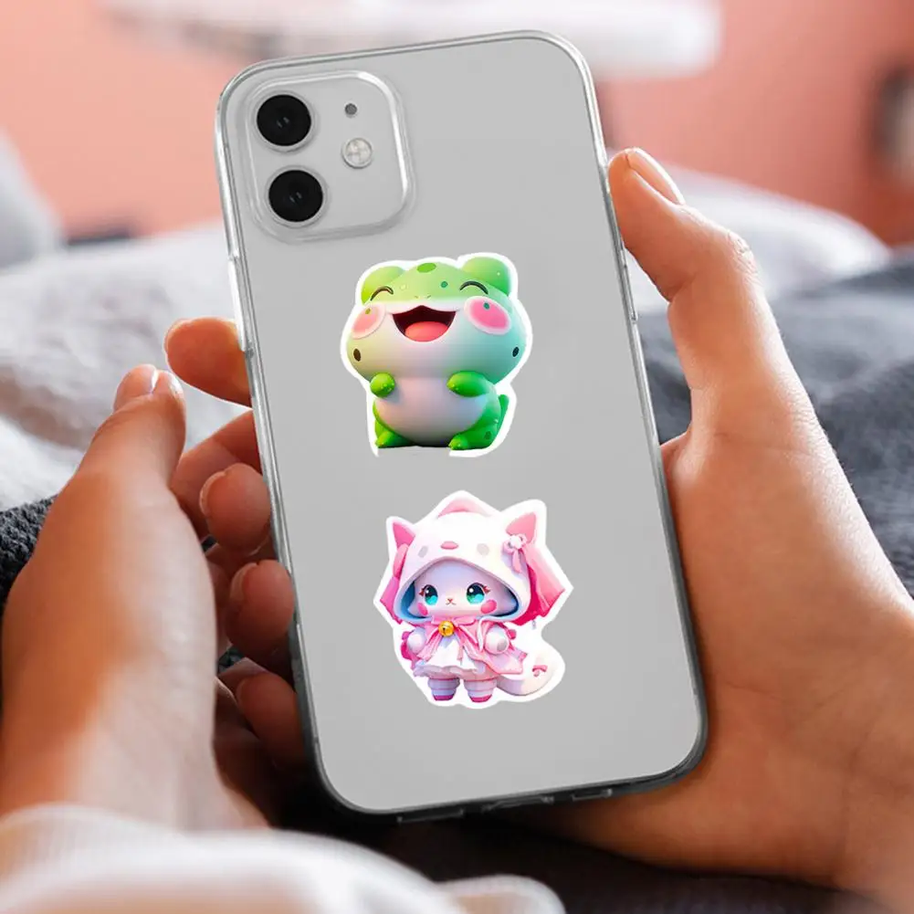 สติกเกอร์น่ารัก50ชิ้นสติกเกอร์น่ารักมีกาวในตัวสติ๊กเกอร์กันน้ำสำหรับแล็ปท็อปสมุดสเกตบอร์ดถอดออกได้ง่าย