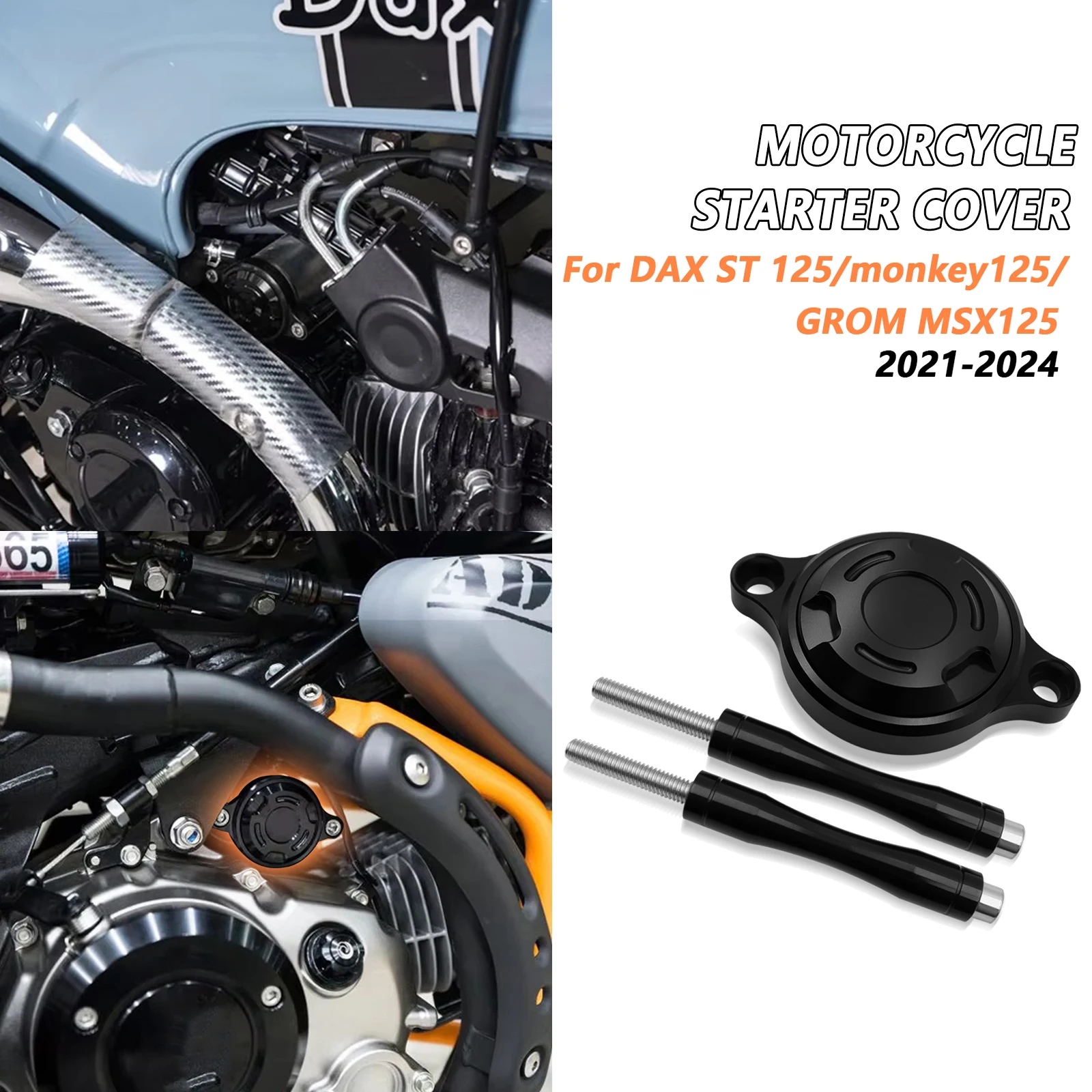 Para HONDA DAX ST 125 monkey125 GROM MSX125 2021 2022 2023 2024 2025 cubierta de arranque de motor derecho de motocicleta cubierta embellecedora de cárter