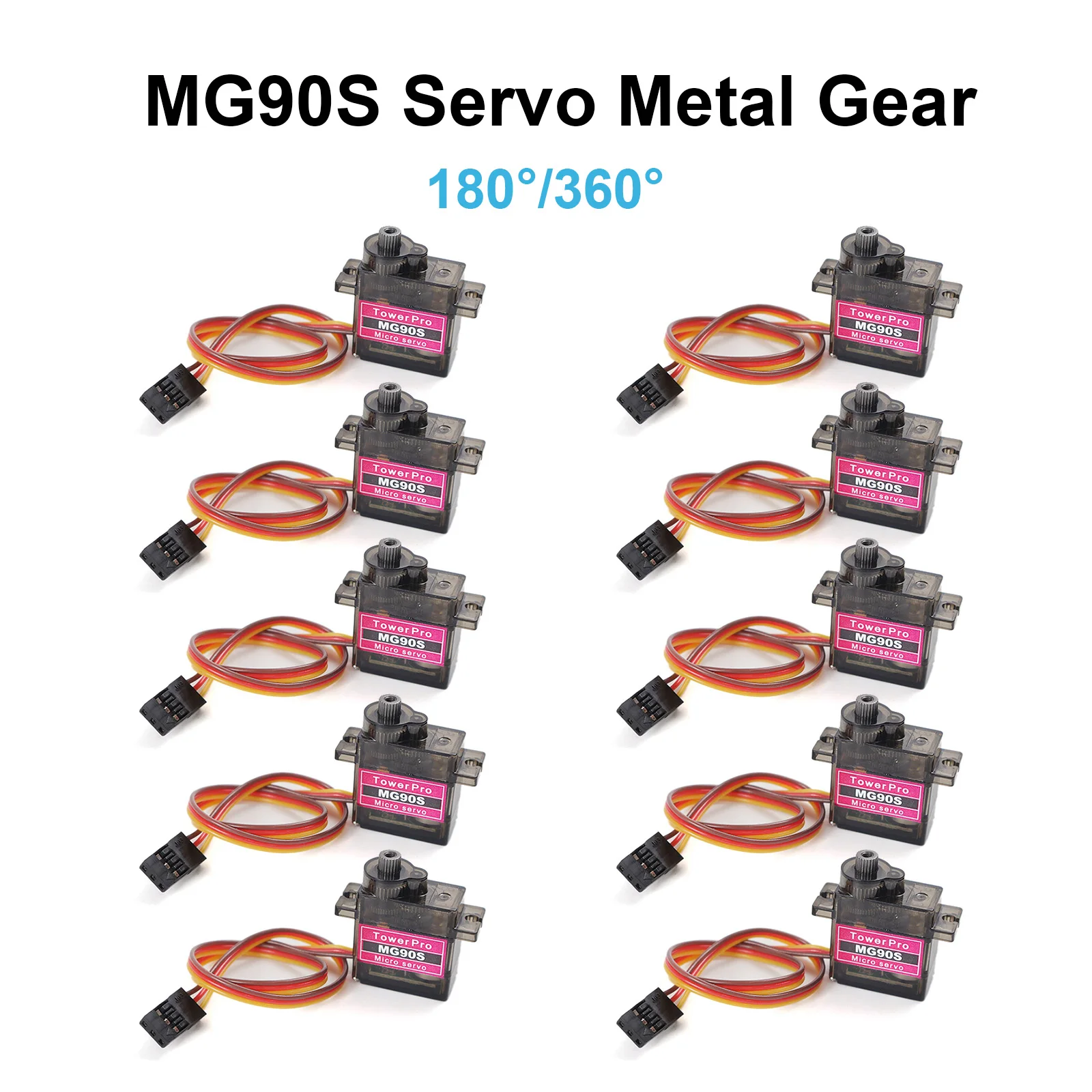 1/4/10 Stück MG90S Servo mit Vollmetallgetriebe 9g 180 360 SG90 Verbesserte Version für Hubschrauber Flugzeug Boot Auto MG90 Trex 450 RC Roboter – Detail 1