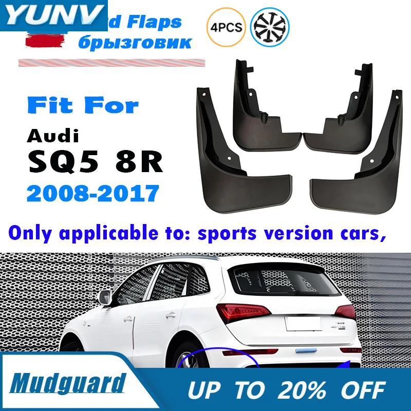 YUNV Mud Flaps for Audi Q5 8R Splash Guard Fender Protector Exterior Mudguard Accessories 4 Pcs Mudflpas Styline Front Rear