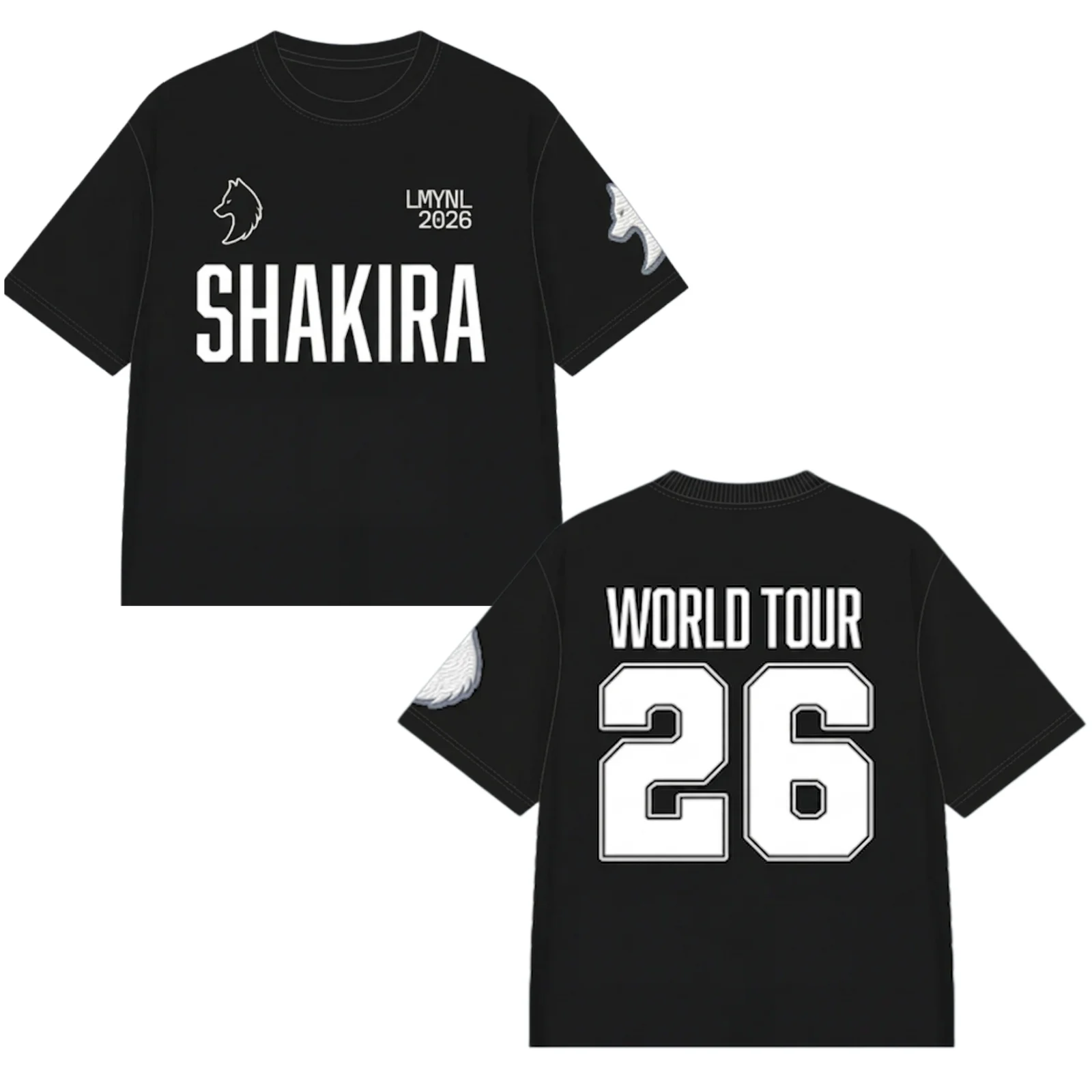 2026 Shakira LMYNL World Tour Printed Summer T-shirt Men's Women's Popular FashionCasual Tshirt Y2k Tops