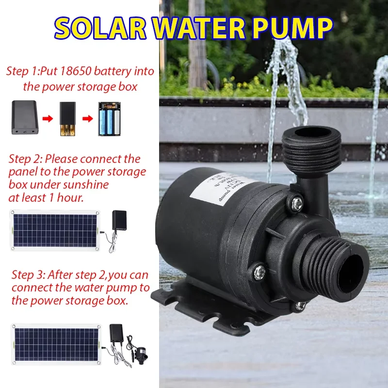 500W Solar Water Pump Kit with Panel & Controller, DC Brushless Pump for Garden Pond, Farm Irrigation & Water Transfer view 5