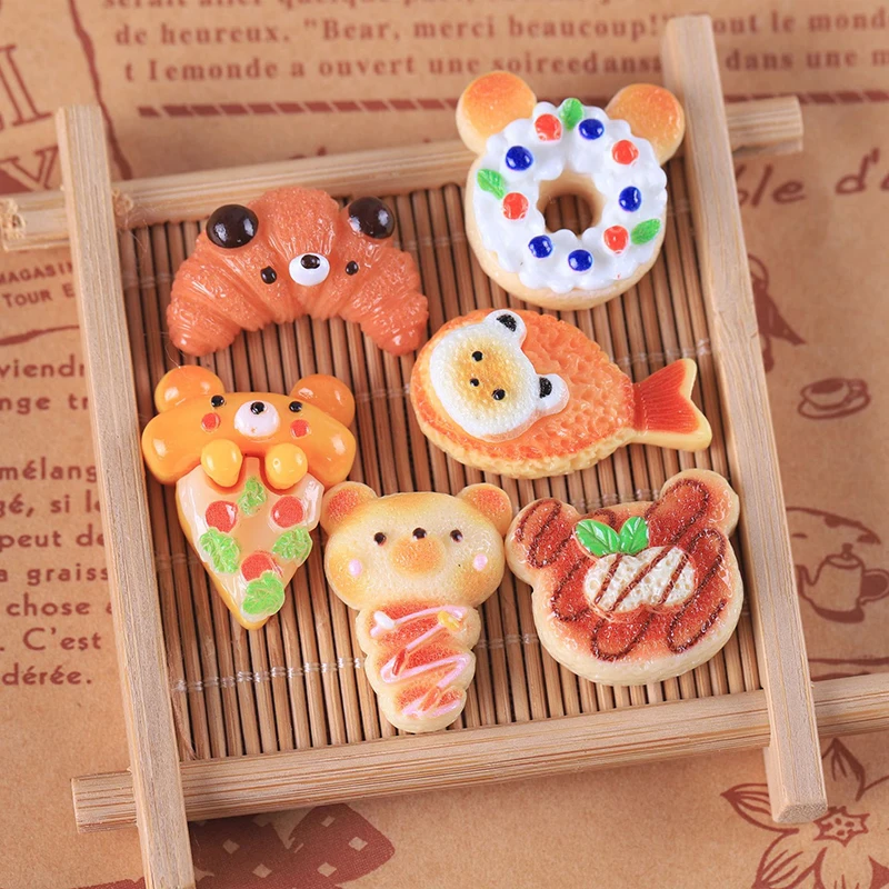 5Pcs 1/12 Dollhouse Simulation Donut Bread Pizza Dollhouse Miniature Kitchen Food Decoration Dolls House Accessories Toys