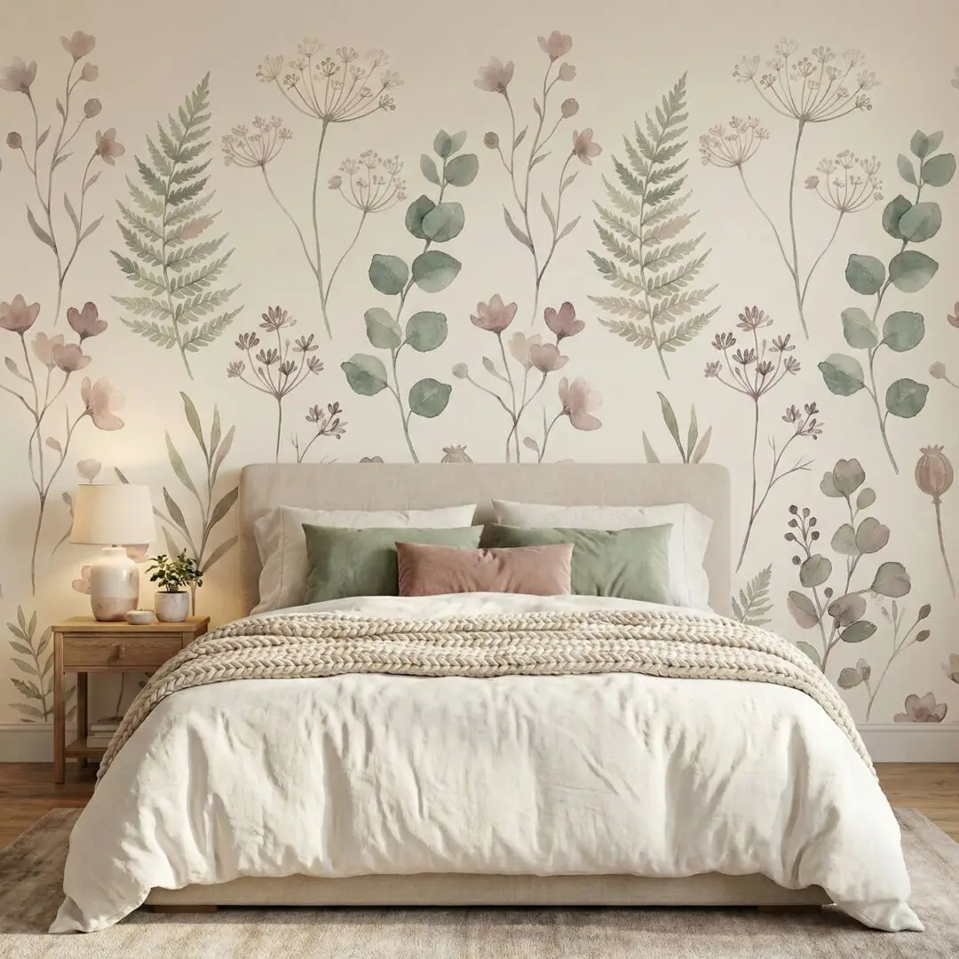 

Настенные обои с акварельным рисунком пастельных цветов и диких цветов, мягкий цветочный декор для спальни, детской и гостиной