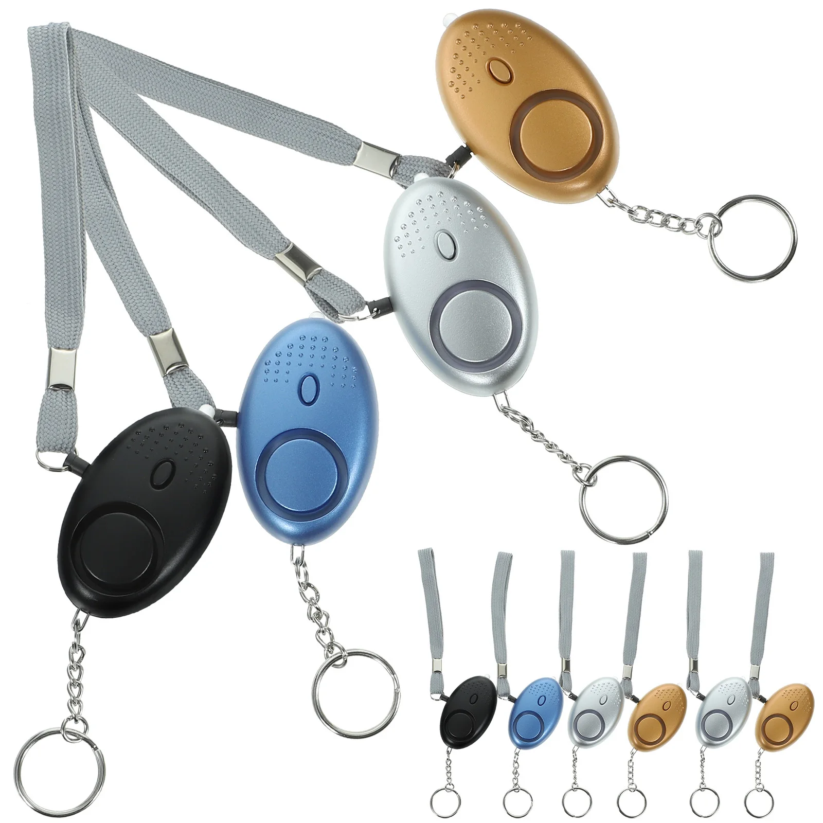 10Pcs Personal Security Alarm 130Db Loud Emergency Alarm Keychain with LED Light for Safety Protection Walking Running Traveling