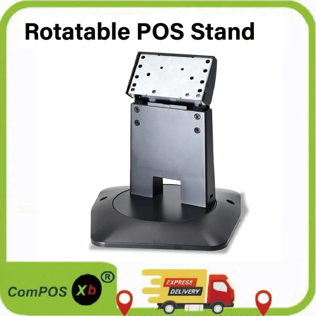 360 Rotatable POS Cash Register Monitor Stand Swivel Desktop VESA Display Base Mount Holder