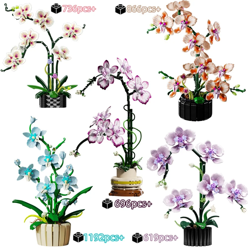 

Набор для творчества «Орхидея 2026»: Вечные цветы в горшке, конструктор «Фаленопсис», игрушка-конструктор, подарок на День святого Валентина для девочек