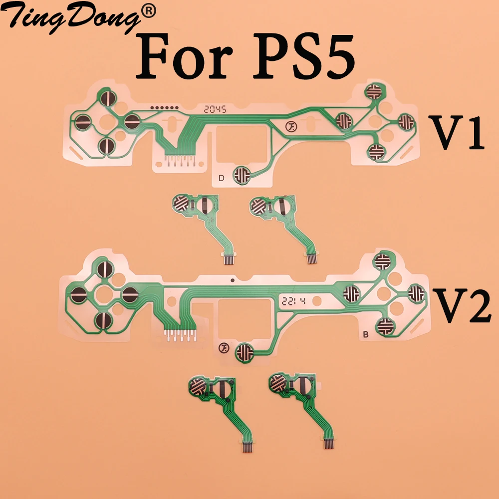 

TingDong For PS5 Button Ribbon Circuit Board for V1 V2 Controller Conductive Film Keypad flex Cable