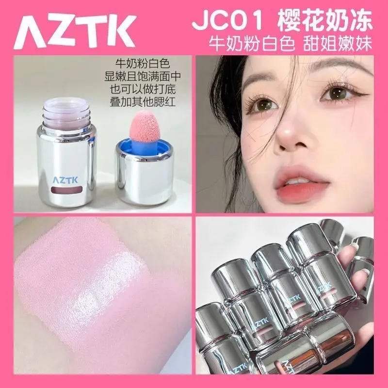 AZTK Blush liquido Stick duraturo colore facile viso pesca schiarente opaco evidenziazione trucco multifunzionale stick trucco fard