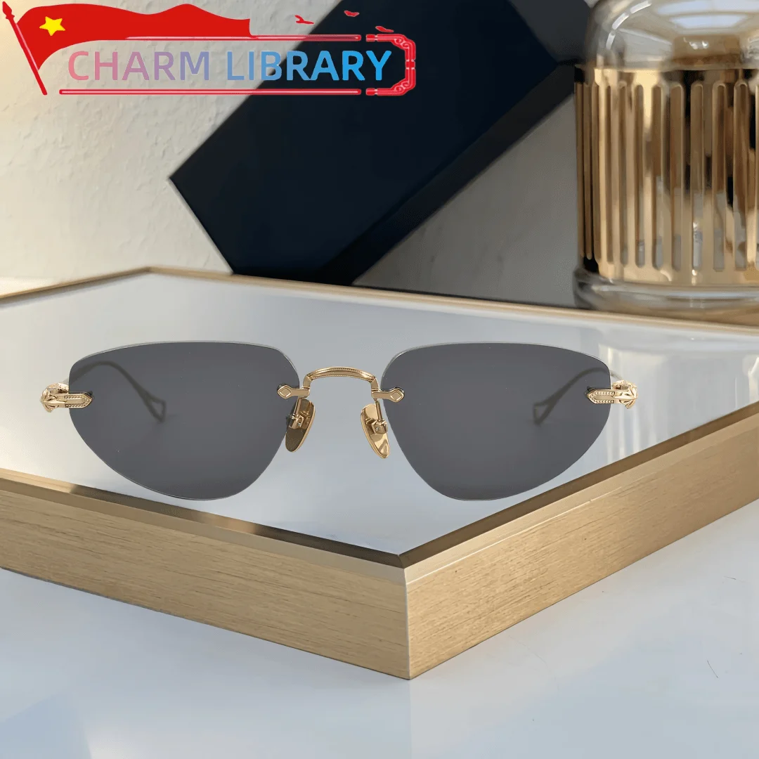 New Fashion Avant-Garde Unisex Brand Designer Personalized Classic Titanium Alloy Lightweight Frameless Outdoor Sunglasses UV400