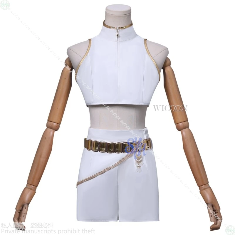 أنيمي فيلم Kpop شيطان تأثيري رومي هنتركس ما يبدو مثل المرحلة موحدة الأبيض كوريا المعبود مثير فستان قصير هالوين كوسبف #6