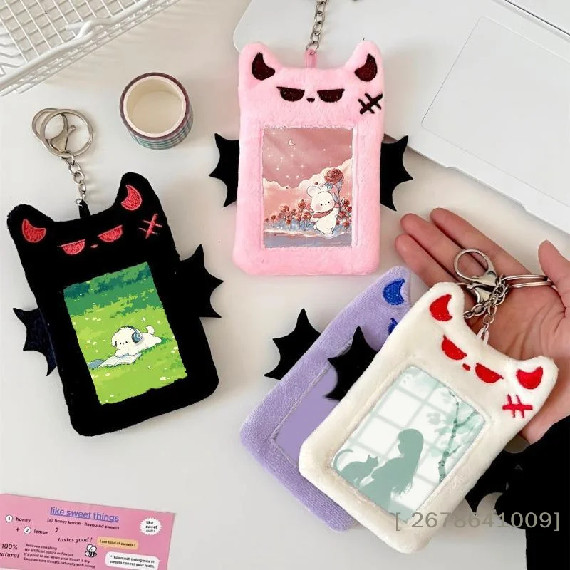 ⚑1Pcs Students Idols Photos Protective Cover Cartoon Devil Plush Photocard Case Photo ID Credit Band Card Holder Card Case