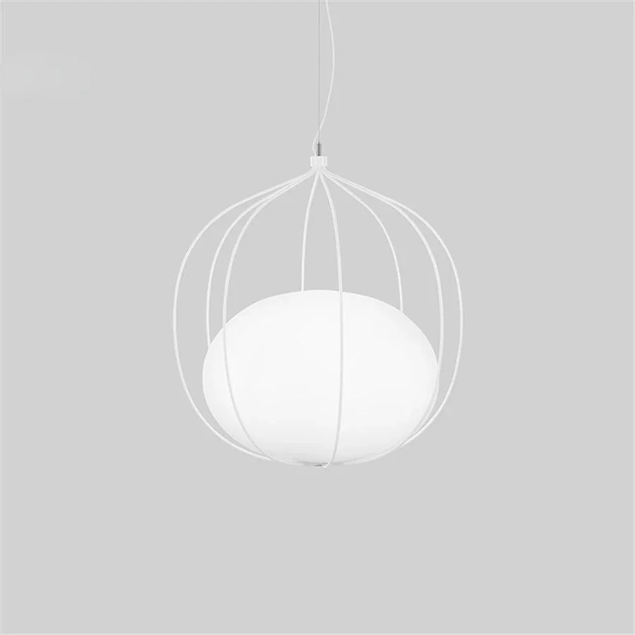 nordic fashion Iron wire glass globe pendant lights for living room bar office home deco led hang lamp postmodern light fixtures