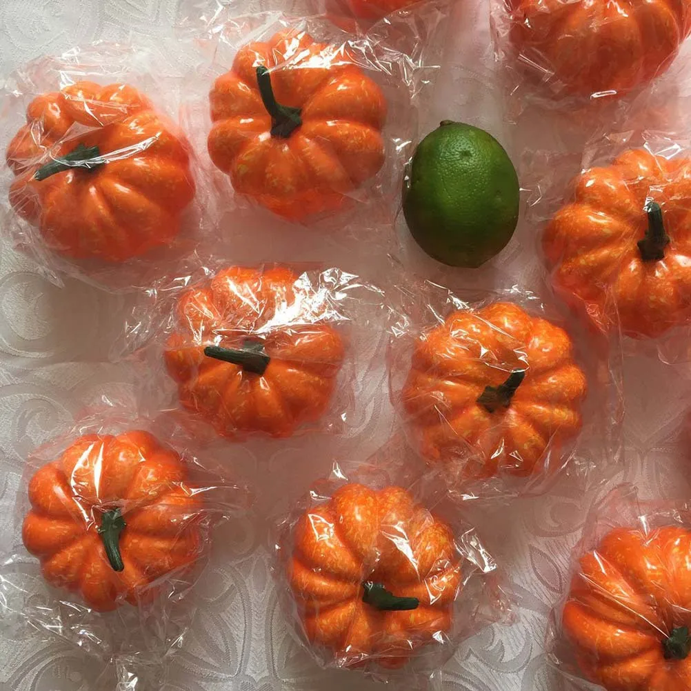 

12 Pcs Artificial Pumpkin Fall Harvest Decor Party Favors Pumpkins Decorations Small Outdoor Faux Thanksgiving Centerpieces for