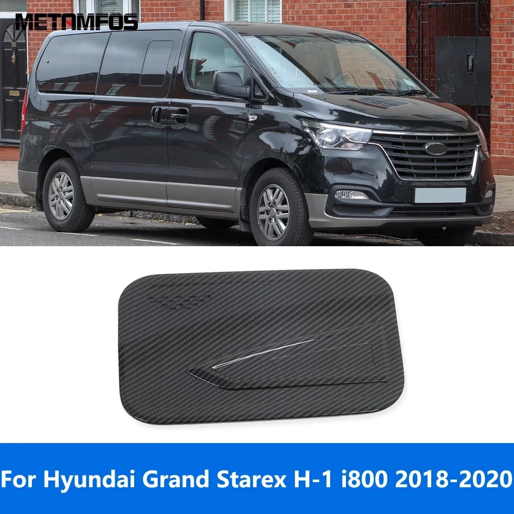 Accessories For Hyundai Grand Starex H-1 i800 2018 2019 2020 Carbon Fiber Exterior Fuel Tank Cap Oil Filler Cover Trim Sticker