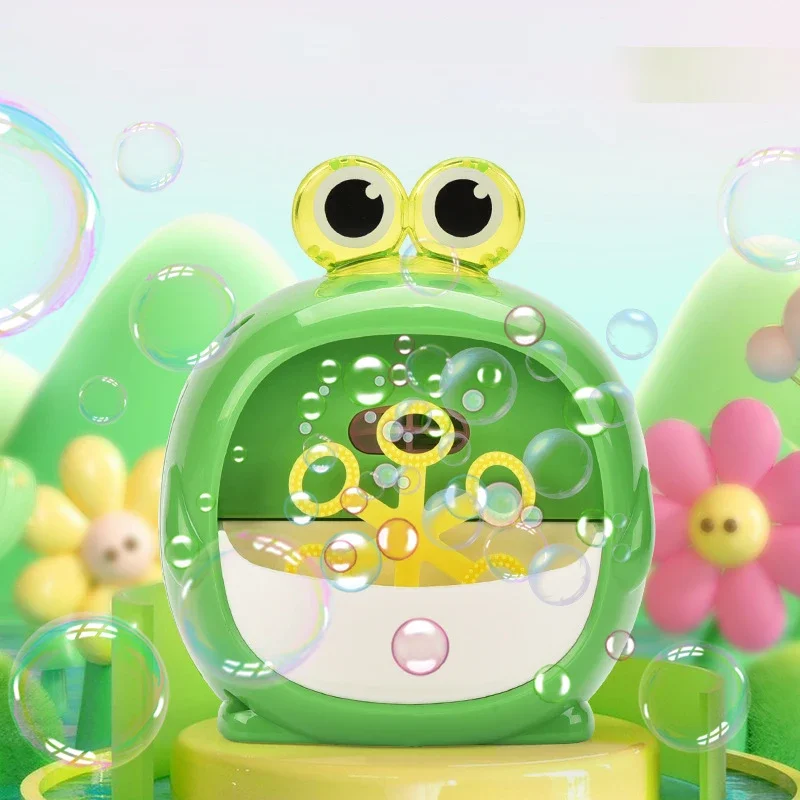 Hot Funny Bubble Machin Cartoon Dinosaur Frog Animal Magic Soap Water Bubble Blower Handheld Christmas Gifts for Kids Boys Girls