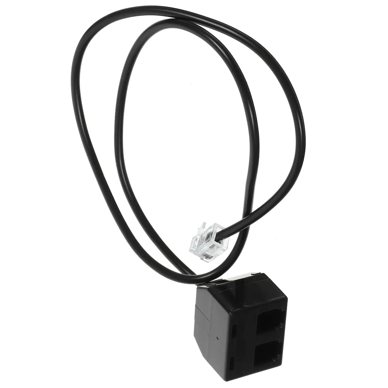 

Rj9 Telephone Line Adapter Black 4p4c Splitter Cable Easy Plug Two Phone Devices Telephone Accessories