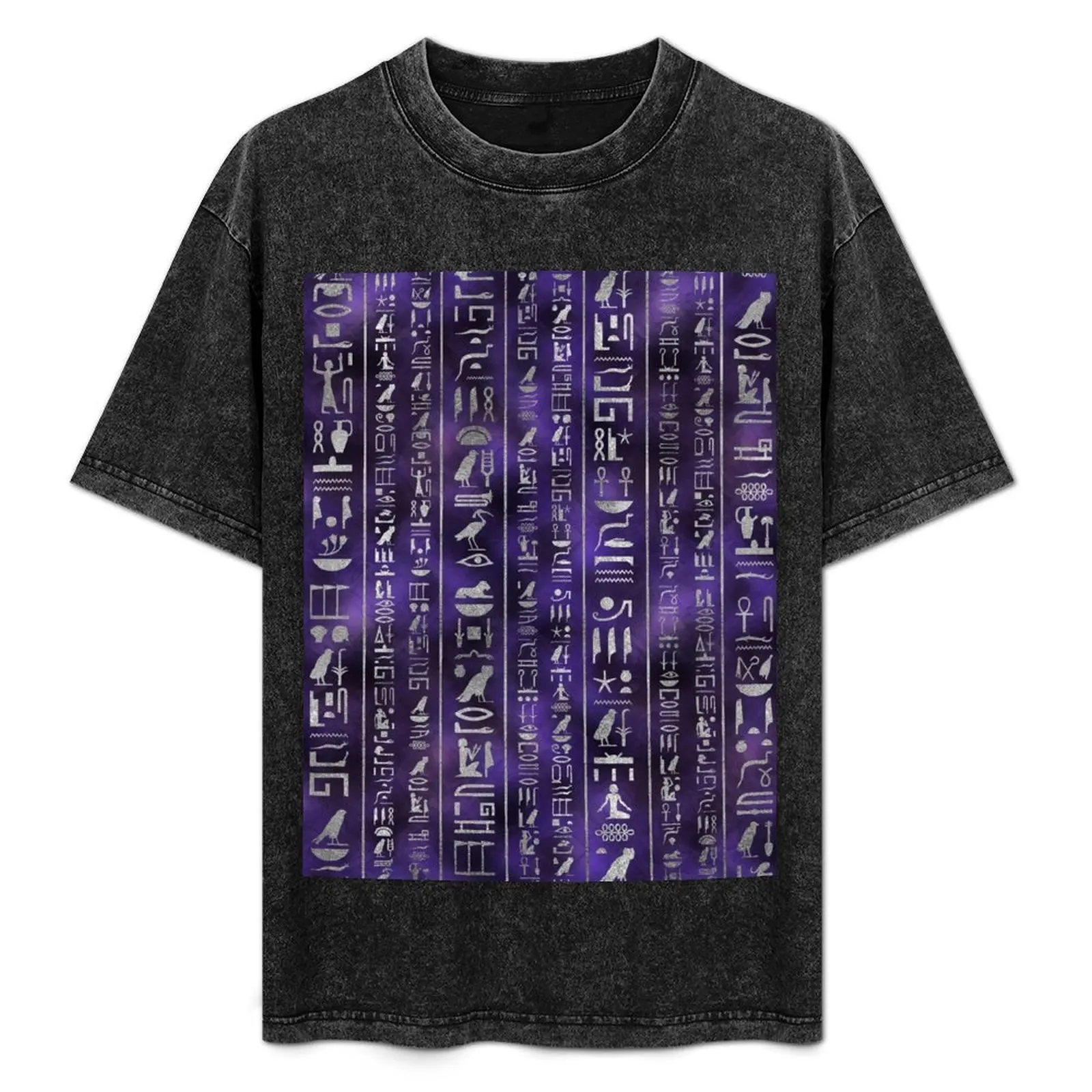 

Silver Egyptian hieroglyphics pattern T-Shirt Performance Workout Short Sleeve Tee