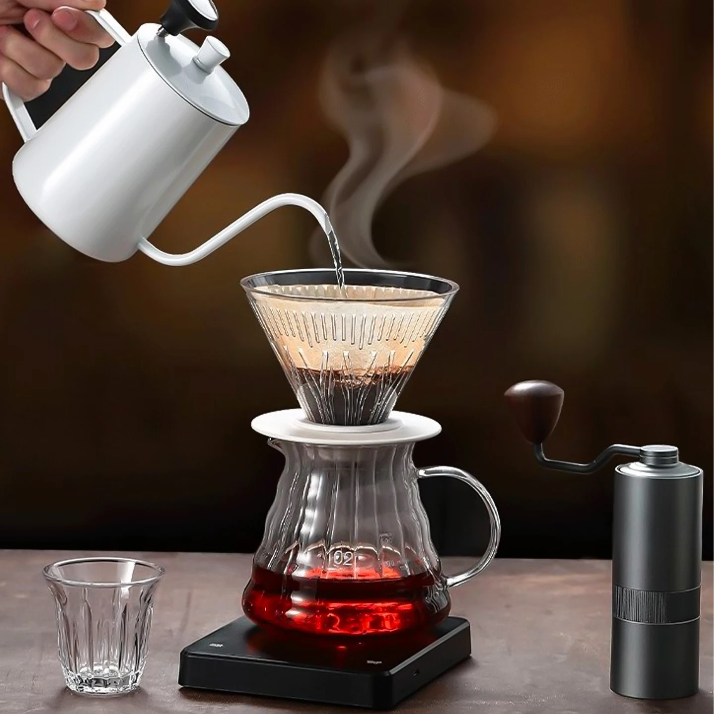 Havmore Transparent Reusable V‑Shape Plastic Coffee Dripper Portable Home Office Hand Brew Coffee Filter Cup