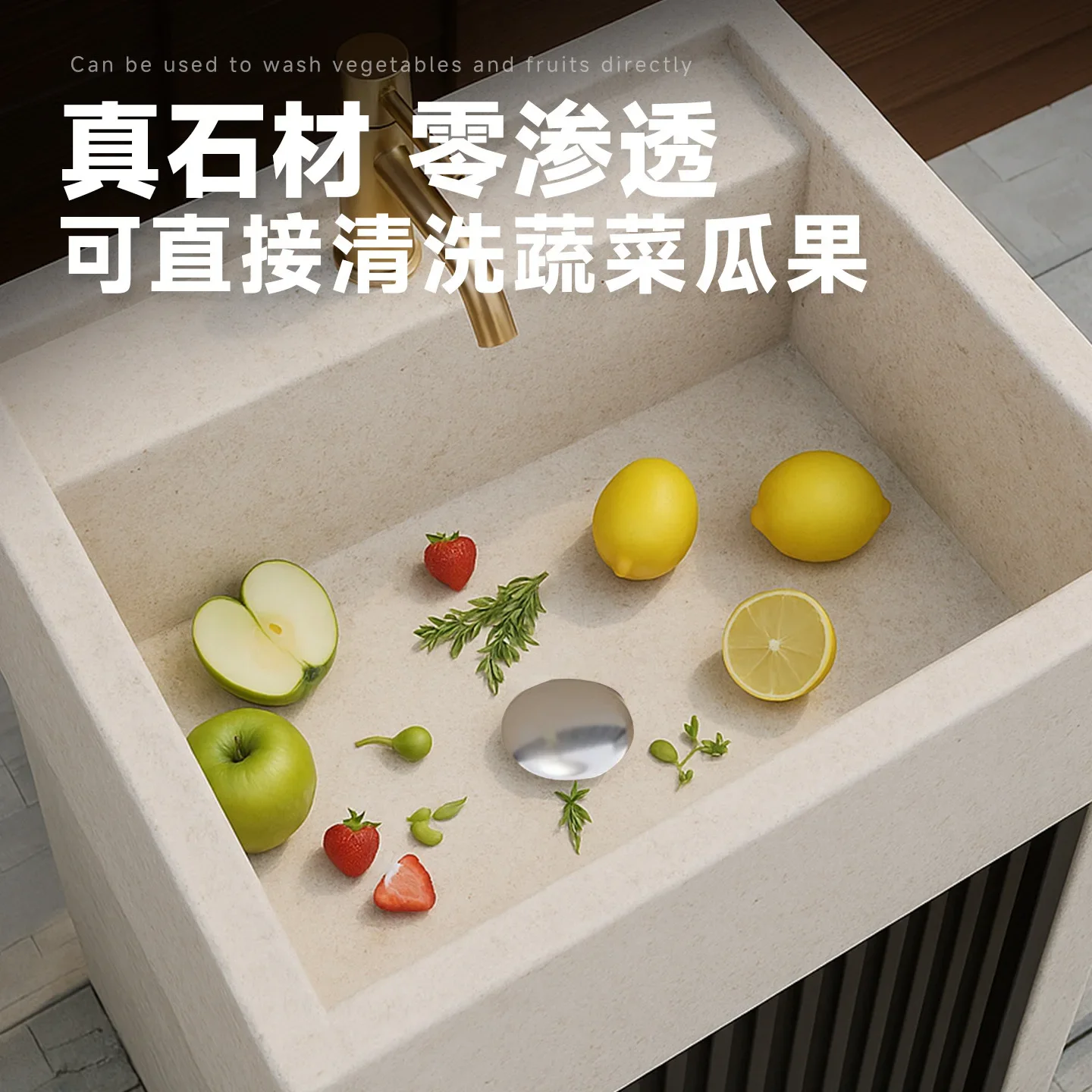 Lavatório de coluna ao ar livre lavatório de mármore integrado do chão ao teto