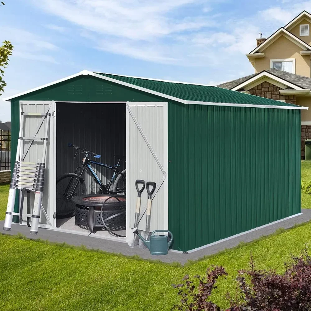 Outside Storage Shed Exterior Lockers Garden Buildings Metal Storage Shed With Double Lock Door for Garden Shed Tools Supplies