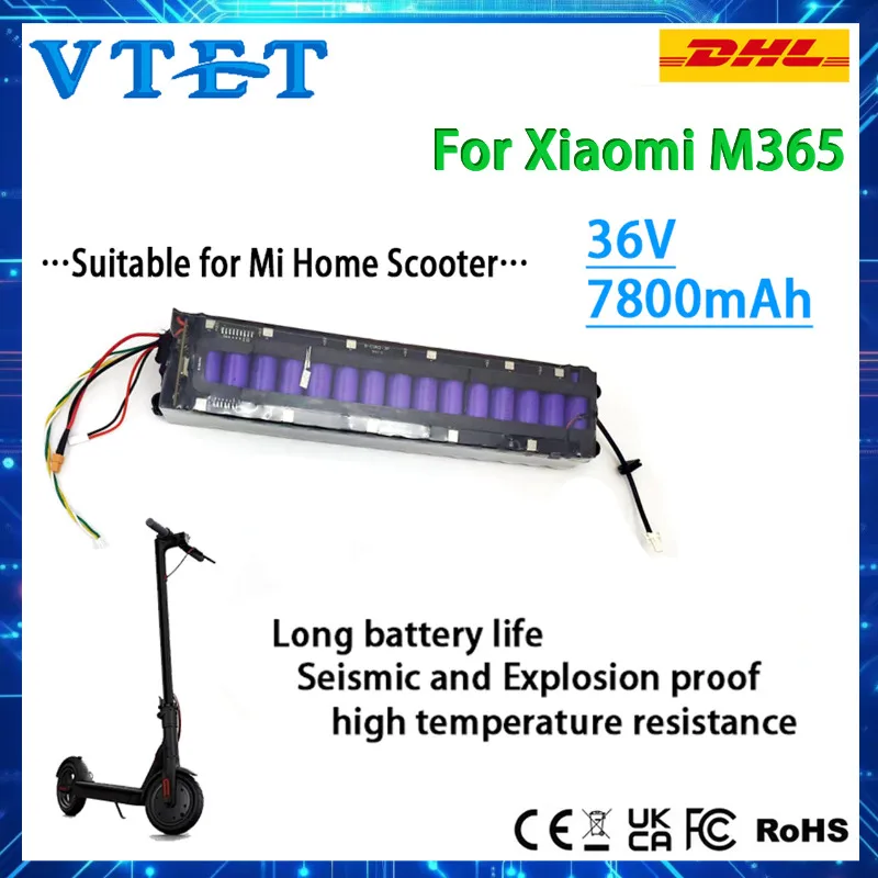 

For Xiaomi Scooter M365 Lithium Battery 18650 36V 7800mAh, Power Core, Safe and Reliable, Long Range, Seismic and Waterproof