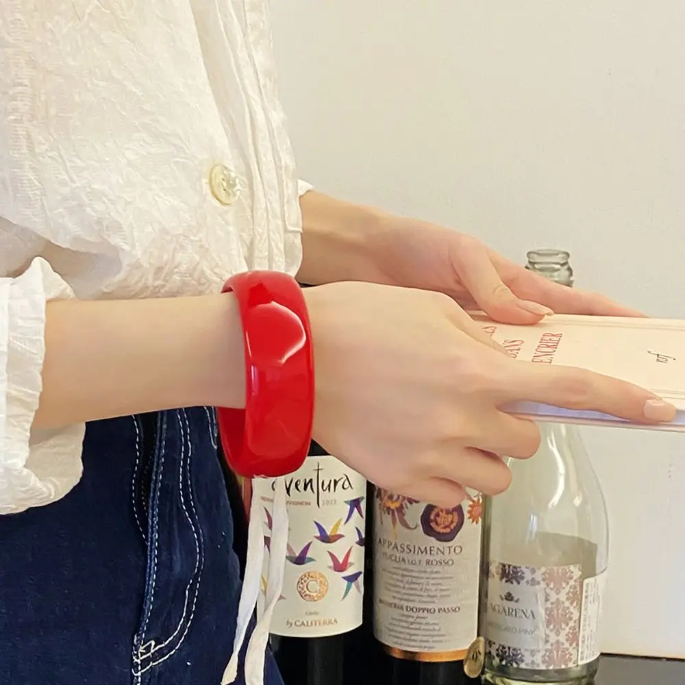 البوهيمي الاكريليك المفتوحة الإسورة لامعة لطخم سوار واسع أوروبا الأمريكية نمط مجوهرات اكسسوارات الرجعية خاتم اليد هدية #3