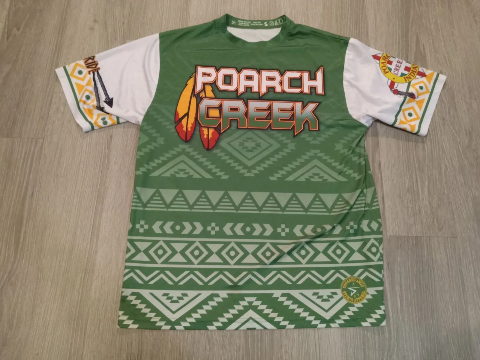 

Poarch Creek Indian Men's Shirt SM Aztec Tribe Full Print Jersey B4-