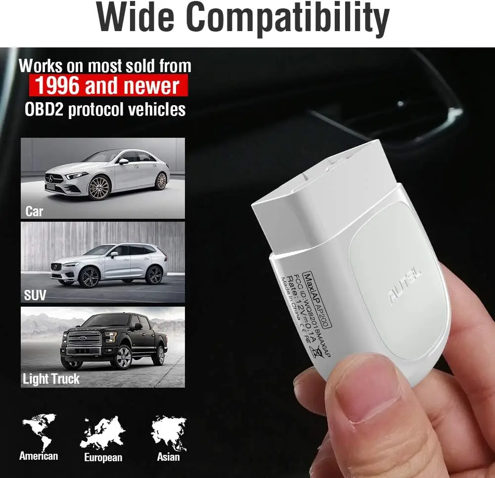 AP200(HT200) Bluetooth OBD2 Scanner, Mini MK808 Clone, Full Diagnostics & 19 Functions for iPhone & Android